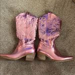 Metallic Pink Cowboy Boots Size 9 Photo 1