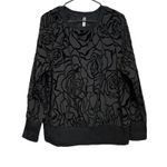 Fabletics  Lola Back at it‎ Black Rose Print Flock Long Sleeve Top Size M Photo 2