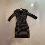 Bailey 44 Arcade Dress Stripe Midi Quarter Sleeves Grey Black Size Small Photo 11