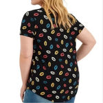 Torrid 4/$25 NWT  Lips Kisses Classic Fit Pocket Tee Sz 3X Photo 2