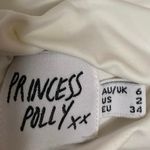 Princess Polly White Halter Sleeveless Plunging V Neck Open Back Crop Top Size 2 Photo 2