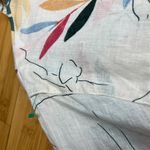 Cynthia Rowley Womens 100% Linen V-Neck Tropical Leaf Print Graphic Shirt |Sz:1X Photo 11