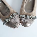 Agl Taupe Grey Suede Cap Toe Buckle Ballet Flats Gray Size 6.5 Photo 2