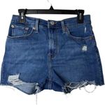 Levi's Strauss High Rise Shorts Womens Size 29 Distressed Short Denim Western Photo 0