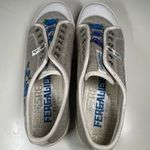 Fergalicious  Peace Love Skull Slip-On Sneakers Women 7.5 Gray Blue Roses Tattoo Photo 6