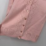 Unbranded Vintage Pink Acrylic Cardigan Sweater Wide Collar Coquette S Photo 3