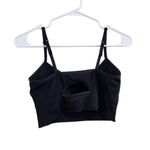 Aerie  AE Seamless Stretch Medium Support Black Sports Bra Ribbed Size Medium M Photo 1