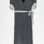 Anthropologie Maeve Breanna Polka Dot Wrap Midi Dress Black White Size 4 Photo 0