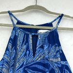 London Times Women's Blue Palm Tropical Halter Jumpsuit/Romper Sz 10 Sleeves Photo 6