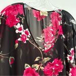 Show Me Your Mumu Show Me Your Mumu Scaree Tunic Floral Sheer Blouse Women's Medium Black Pink Photo 1