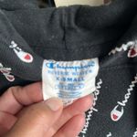 Champion  XS Black White Reverse Weave Hoodie Sweatshirt GUC Photo 2