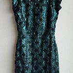 ZARA  Sequin Teal Black Blue Mini Party New Years Cocktail Bow Back Dress Small Photo 0