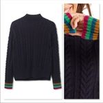 Boden Winifred Cable Knit Sparkle Cuff Sweater XS NWOT Blue Photo 3