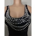 Boston Proper New. Amita Naithani black pearls and rhinestone swimsuit. Small. Retails $169 Photo 6