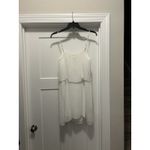 BCBGeneration New White Pleated Layer Chiffon Mini Dress Size Large Bride Beach Photo 3