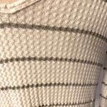 Living Doll Waffle Top Long Sleeve Flowy Roomy Womens XS Off White Gray Shirt Photo 9