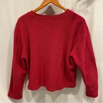 Liz & Co Cute vintage  dark red argyle fleece sweater sweatshirt crop Photo 5