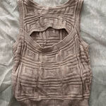 Women’s Tan Knitted Cropped Sweater Photo 0