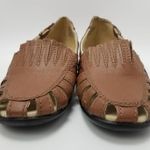 Dr. Scholls Womens Breezeway Loafer Flat Shoes Brown Leather Cut Out 10 M Photo 4