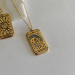 Tarot Pendant Necklace Tarot Necklace Gold Photo 1