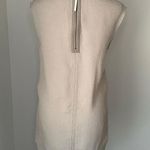 Helmut Lang  light gray silk &  leather sleeveless top size P Photo 4
