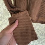 We The Free Tan Ribbed Knit long sleeve faux wrap Top XS Photo 3