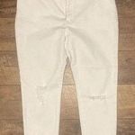 Madewell NWOT White Lightly Distressed High Rise Cropped Skinny Jeans Size 32P Photo 0