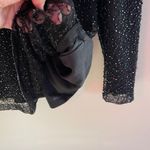 Chadwick's Vintage Black Beaded Top V-Neck Womens Large Fairy Whimsy Valentines Photo 7