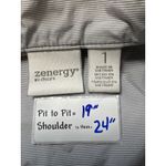 Zenergy by Chico's Vest Size 1 Gray Striped Sleeveless Embroidered Pockets Size M Photo 3