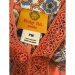 Ruby Rd  Womens Summer Floral Peasant Top Size PM  Tunic Tie-Front Boho Hippie Photo 4