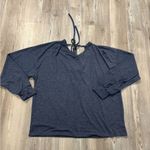 Blue long sleeve shirt with lace up back detail #casual #loungewear Photo 4