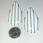 White and Black Retro Vintage Striped Boho Teardrop Earrings Photo 3