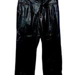 Faux Leather Wide Leg Trouser Large EUC Black Photo 0