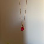 Sterling Silver Pink Tennis Bracelet Necklace Earring Set Emerald Cut Clean Girl Photo 11