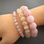 Rose White Natural Quartz Bracelets Lot of 3 Photo 0