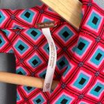 Free People Mini Dress Geometric It Takes Two Pink Wrap Style Open Back XS New Photo 6