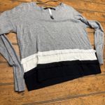 Kensie  Womens Fringe Trim Gray Black And White Sweater Small‎ Photo 0