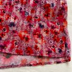 Vintage Red and pink shimmer floral blouse with little gold beads at the front Size M Photo 3