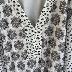 White House | Black Market EUC Smocked Waist Tiered Skirt Dress Black White Large Photo 3