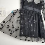 Women Sequin Star Print Black Tulle Dress Mesh See Photo 15