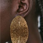 ZARA ❗️NWT  Elegant Brown/Gold Beaded Earrings Photo 3