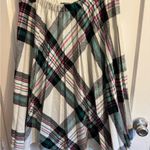 Plaid Flared Skirt White Green Pink Black Career Casual Holiday Party Size 12 Photo 1