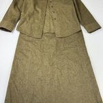 Banana Republic ‎ Suit Wool Blazer & Long Skirt Set Green Size XS Top 4 Skirt Photo 0