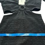 Likely NWT Eila Dress Black Textured Cutout Ring Deep V Midi A-Line Cocktail 6 Photo 15