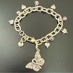 Brighton Retired Vintage Power of Pink Butterfly Charm Breast Cancer Bracelet Photo 3