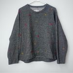 Lou & grey  For Loft Gray Heart Emoji Crew Neck Sweatshirt Size Large Photo 0