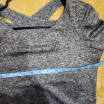 SheIn  Gray Crossed Back Long Sleeve fitted Athletic Top Photo 3