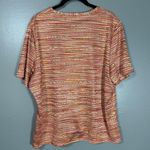 Allison Daley  Women's Orange Earth Tones Knit Top - Size XL - Textured Stripes Photo 5