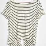 Lulus Boca Black & Ivory Striped Twisted Back Tee, XS Photo 4