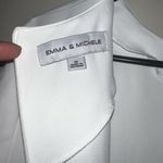 Emma & Michele  Pleated Shift Women Short Sleeve Dress White (small stain) NWT 12 Photo 7